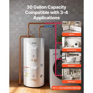 Calentador de Agua Eléctrico de Tanque de 30 Galones, 5000W, con Pantalla LED, Control de Perilla, para Familias Grandes y Espacios Comerciales Pequeños - Product Image 2