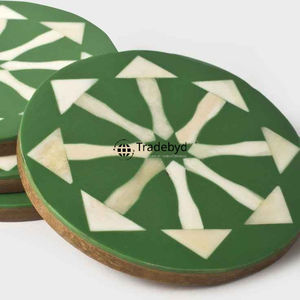 Juego de Posavasos de Lujo con Incrustaciones de Hueso Hechos a Mano, Cuadrados de 4x4 Pulgadas, Disponibles en Diferentes Colores por Tradebyd - Product Image 2