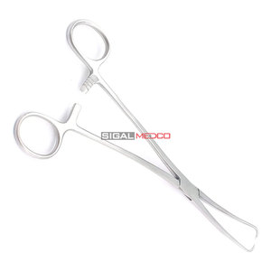 เครื่องมือผ่าตัดสแตนเลสสตีล คีมหนีบปากมดลูกสำหรับสูตินรีเวช ขนาด 9.50 นิ้ว โค้งสองด้าน สำหรับการผ่าตัดทางนรีเวช ใช้งานด้วยมือ ได้รับมาตรฐาน CE - Product Image 4