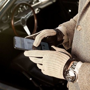 Gants de conduite en cuir imperméables pour homme, écran tactile, hiver, antidérapants, cyclisme, course, moto, chauds - Product Image 5