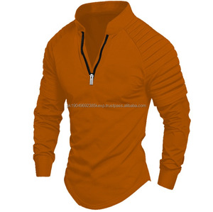 Autumn Men's Casual <b>Zip</b>-<b>Up</b> for <b>POLO</b> Long-Sleeved Sports Shirt with Stand Collar Breathable Knitted - Product Image 5
