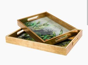 Bandeja de madera duradera con acabado esmaltado, perfecta para uso diario en la cocina, comedor y salas de estar. - Product Image 5