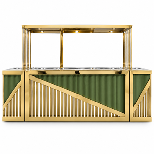 Velmora Classic, comptoir de bar à cocktails moderne et élégant en acier inoxydable de luxe, livraison rapide, utilisation intérieure/extérieure, King - Product Image 2