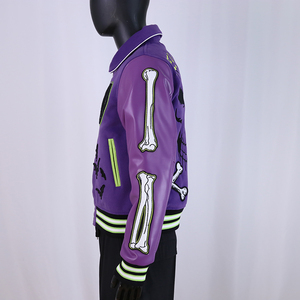 Veste d'hiver tendance Byron Collar, nouveau design patchwork streetwear, best-seller, personnalisable, broderie chenille, veste varsity - Product Image 3