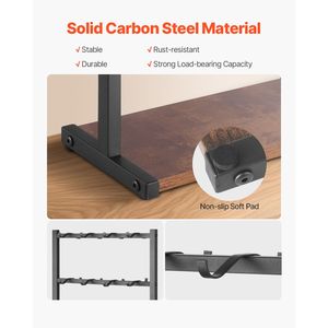 Portabicchieri da Caffè a 16 Ganci, Base di Stoccaggio a 2 Livelli in Acciaio al Carbonio e Legno, Porta Tazze da Caffè da Bancone, Organizzatore da Parete per Chiavi e Posta - Product Image 5