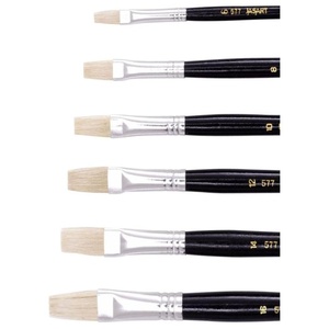 Ensemble de pinceaux <span class=keywords><strong>à</strong></span> poils plats 577 poils naturels avec poignée noire peinte fournisseur de pinceaux d'artiste pour les loisirs, l'artisanat et l'utilisation scolaire - Product Image 5