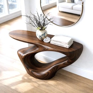 Handmade Natural Solid Wood Console <b>Table</b> Luxury Minimalist Design For Decor Home High Quality - Product Image 4