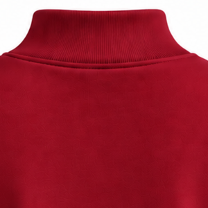 <b>Red</b> <b>Women</b> Mock Neck Sweatshirt Long Sleeve Pullover Casual Oversized Fleece High Collar Winter Streetwear Fashion <b>Jumper</b> Top - Product Image 4