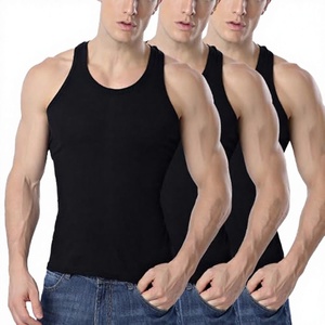 Débardeur à capuche décontracté en coton tricoté respirant 100 % coton pour homme, vêtement de sport, musculation, motif uni, 140g, teint en pièce - Product Image 1