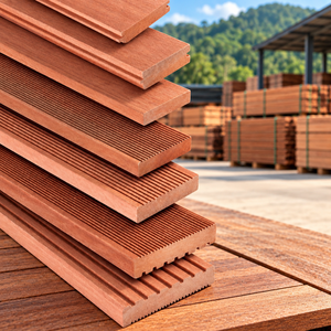 Tablas de Madera de Meranti Rojo para Terrazas Exteriores, Resistentes al Agua, Ranuradas, de Madera Dura - Product Image 1