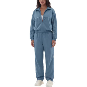 Conjunto de Chaqueta Bomber Impermeable y Pantalones Deportivos Unisex Personalizados, Estilo Holgado con Cierre, Camuflaje, Nailon, Ropa Deportiva para Exteriores - Product Image 1