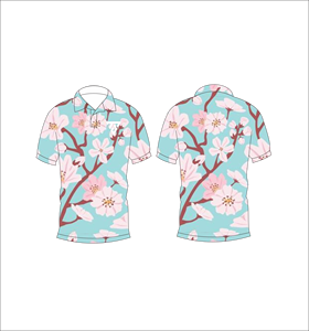 เสื้อโปโลพิมพ์ลายดอกซากุระแบบกำหนดเองสำหรับผู้ชาย แขนสั้น สวมใส่สบาย ระบายอากาศได้ดี น้ำหนักเบา แฟชั่นเสื้อกอล์ฟฤดูร้อน - Product Image 6