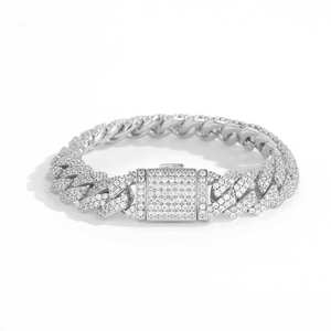 Collier chaîne à micro-incrustations de moissanite en argent 925 plaqué or certifié GRA, unisexe, style hip-hop géométrique, pour mariage et anniversaire - Product Image 6