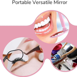 Miroir cosmétique professionnel, outil d'inspection des cils de luxe, cadre en acier inoxydable plaqué or de haute qualité, à fixer au mur - Product Image 6