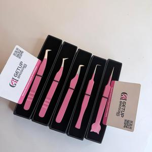 GETUP BROSONS IMPEX Kit de Pinzas para Extensión de Pestañas Profesional con Logotipo Personalizado al por Mayor, Alta Precisión, Antiestático, Acero Inoxidable - Product Image 1