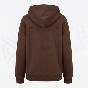 Ladies Oversized Drop Shoulder <b>Zipper</b> Hoodie Sweatshirt Custom Plain Blank Printed Logo Pullover Activewear Clothing - Product Image 2