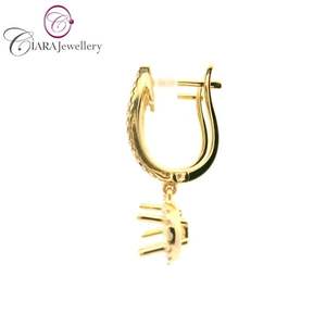 ต่างหูแบบ0.30CT ทรงหยดน้ำสีขาว/เหลืองทอง18K สีดำ AU750สำหรับเป็นของขวัญทำจากวัสดุ PT950 - Product Image 5