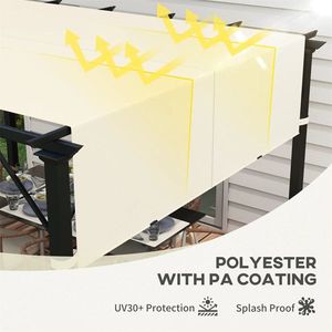 Toldo de Repuesto para Gazebo de 10 x 10 pies, Color Blanco Crema, con Protección UV, Cubierta para Pérgola - Product Image 4