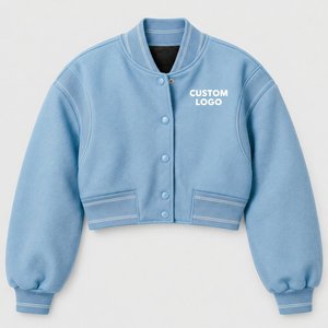 Veste courte vintage délavée à l'acide, coupe oversize, manches longues, col montant, tendance streetwear automne - Product Image 1