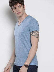 Venta Directa de Fábrica, Camiseta Casual de Manga Corta con Cuello en V para Hombre, 100% Algodón, Corte Regular, Anti-Pilling y de Secado Rápido - Product Image 4