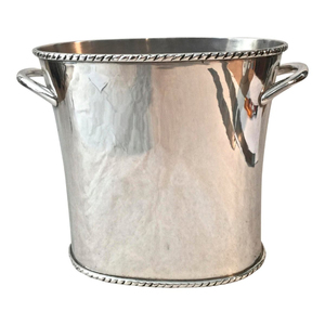 Stainless Steel <b>Ice</b> Bucket Round Hammered Finish With Ring Handles Classic Design For Party Barware Wine <b>Cooler</b> - Product Image 1
