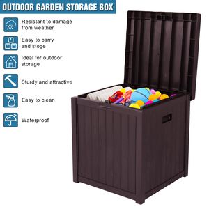 Livraison gratuite jardin extérieur 51gal 195L boîte de rangement en plastique siège verrouillable étanche YJ-pour outils coussins jouets stockage - Product Image 5