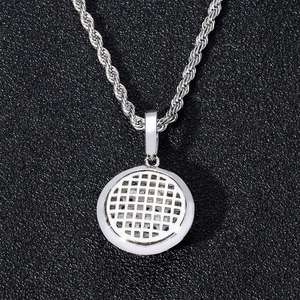 Pendentif de basketball avec pierres en moissanite, finition or jaune massif, style Iced Out, pendentif unisexe, aspect diamant - Product Image 5