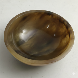 Bol de service artistique en corne naturelle pour salade de fruits, plat de service, vaisselle finition antique, bol centre de table, artisanat vintage en corne - Product Image 6