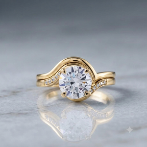 Luxury 2CT Round Colorless Moissanite Halo Curve Pave Ring Original 925 Silver Engagement Women's Charms <b>For</b> <b>Friends</b> - Product Image 3