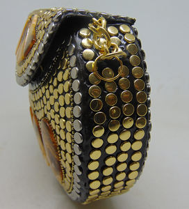 Sacs à main en résine dorée en forme de bijou, en métal, pour soirée, mariage, avec chaîne bandoulière -lowellcraft.com BRC06496 - Product Image 3