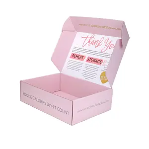 定制圣诞饼干甜甜圈蛋糕食品巧克力礼品粉色运输纸板涂层纸邮件盒带标志包装