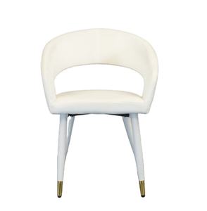 Chaise de salle à manger moderne en velours <span class=keywords><strong>avec</strong></span> dossiers incurvés et pieds coniques surmontés d'embouts dorés pour salle à manger salon cuisine - Product Image 6