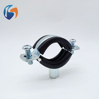 Collier de serrage robuste galvanisé avec insert en caoutchouc pour tige filetée, fixation de tuyau pour système de canalisations de lutte contre l'incendie