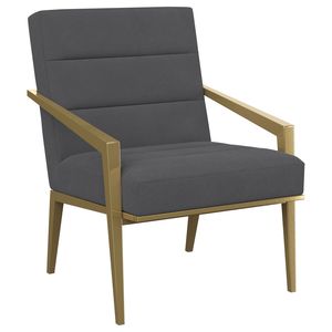 Sillón de Acento Merriman Gris Tapizado con Brazos de Metal, Acabado Oscuro Elegante para Sala de Estar - Product Image 2