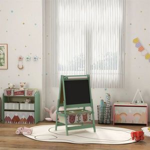 Green Art Easel with Paper Roll Blackboard and Whiteboard Storage - Product Image 6