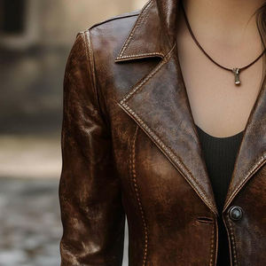 Veste en cuir pour femme, texture douce et chaude, adaptée aux besoins de la mode moderne - Product Image 5