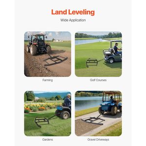 Herse niveleuse à barres réglables en acier Q235, largeur 67,7 po, à tracter, pour niveleuse à moteur de 50 lb - Product Image 6