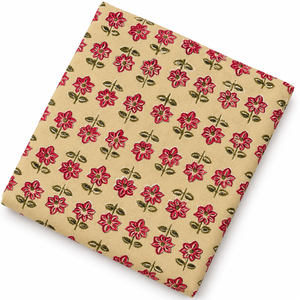 Tissu en voile de coton imprimé à la main, léger, motif floral rose, pour robe et vêtements - Product Image 3