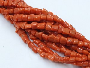 ลูกปัดปะการังแดงอิตาลีธรรมชาติทรงก้อนกลมขนาด 5x4 8x7 มม. ประมาณ 8 นิ้ว รับรองโดยบุคคลที่สามสำหรับการทำเครื่องประดับ - Product Image 3