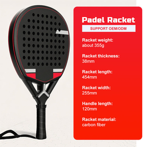 Raqueta de Pádel de Alta Calidad con Núcleo de Fibra de Carbono 12K, Acabado de Lija de Espuma Elite, Cabeza en Forma de Diamante, 45CM, 350-370g, Ecológica - Product Image 5
