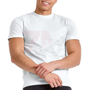 T-shirt blanc uni, personnalisable avec votre propre image, design OEM, pour homme, 100% coton, grande taille, avec logo et marque personnalisés. - Product Image 3