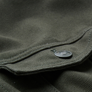 Custom Design Horn Button Closure Front Logo Custom Color Full Sleeve Lightweight Windproof Classic Men's <b>Canvas</b> <b>Jacket</b> - Product Image 5