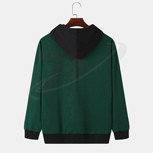 Sudaderas con capucha verde oscuro y negras para hombre, 100% algodón original, 450 GSM, ropa informal para exteriores, deportiva, para correr. - Product Image 2