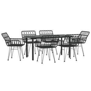 Ensemble de salle à manger de jardin en acier noir avec grand espace de sièges - Product Image 3