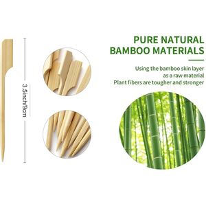 Spiedini di bambù da 3,5 pollici, 300 pezzi, stuzzicadenti in legno, per antipasti, cocktail, bevande, cibo e barbecue - Product Image 2