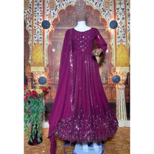 ชุด anarkali ดีไซเนอร์พร้อม pent และ dupatta สำหรับงานปาร์ตี้-ชุดราตรี - Product Image 2