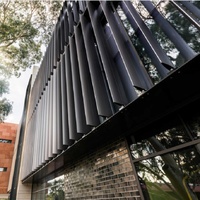 Lames de persiennes horizontales en alliage d'aluminium peint par poudrage, profilées, pour ombrage architectural, façade extérieure