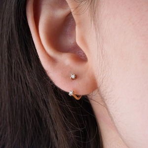 Pendientes de Aro en Forma de U de Oro Blanco de 14K con Diamantes Cultivados en Laboratorio, Pendientes de Aro con Diamantes y Cierre de Rosca, Joyería Fina Elegante y Segura para Mujer - Product Image 5