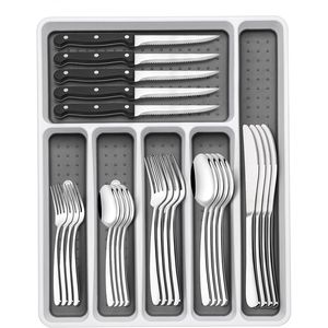 Set di posate in acciaio inossidabile resistente da 49 pezzi con organizer per 8 set di stoviglie - Product Image 1