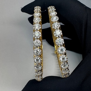 กำไลเพชรทรงกลม 23.80 กะรัต ทองคำ 14K สีเหลือง |   เครื่องประดับเพชรคุณภาพสูงระดับหรู - Product Image 4